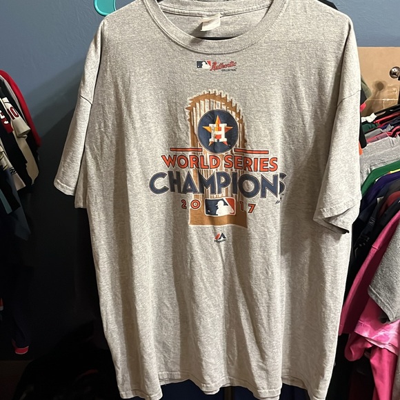 Two MLB Houston Astros 2017 World Series Champion Shirts 2XL and a Woman L - Picture 3 of 8